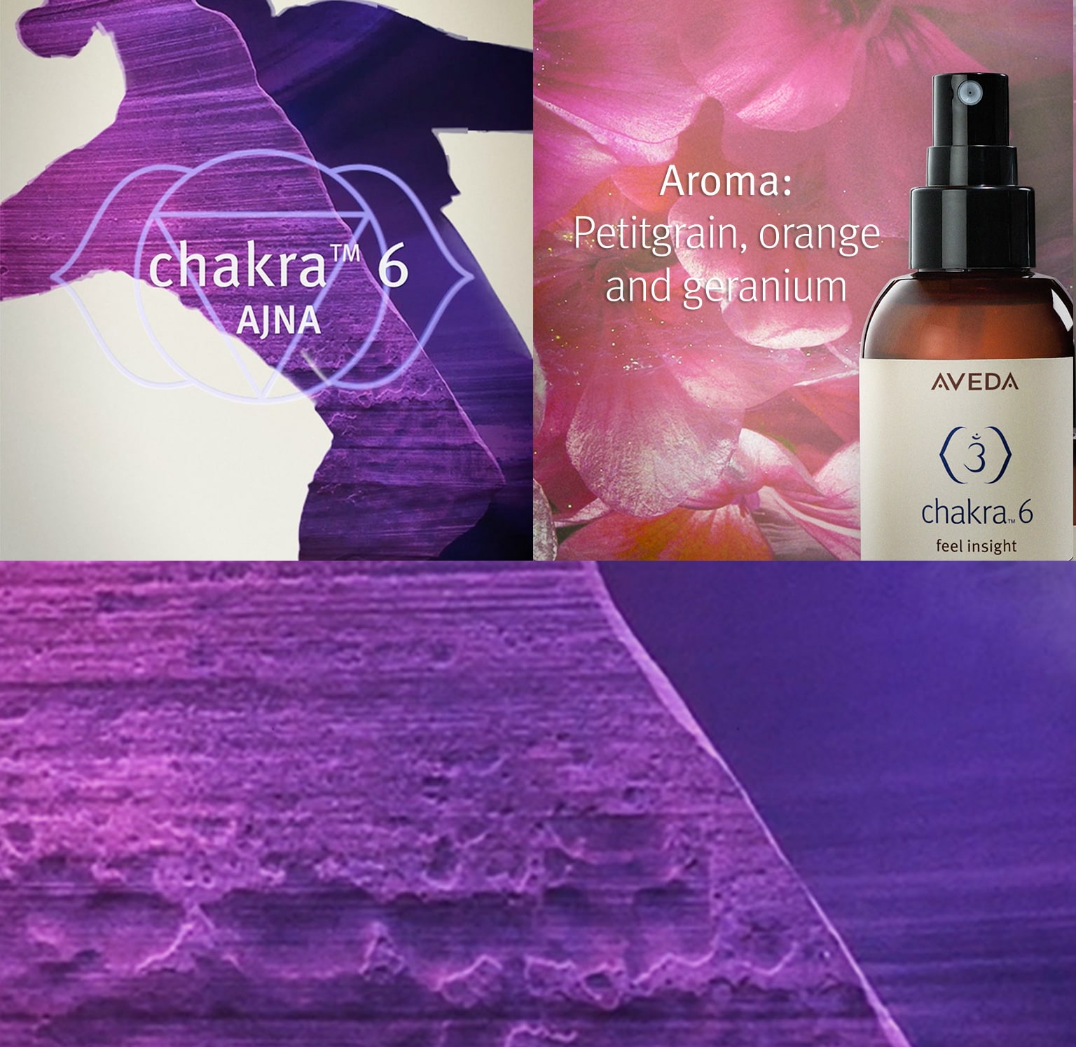 L’arôme chakra 6 est composé de petit-grain, d’orange et de géranium