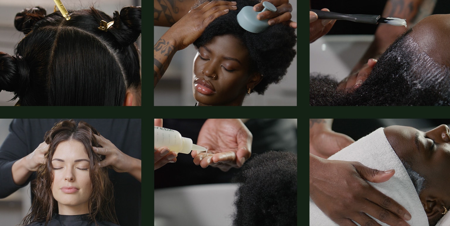 Découvrez les services de traitement professionnel des cheveux et du cuir chevelu proposés exclusivement dans les salons Aveda. 